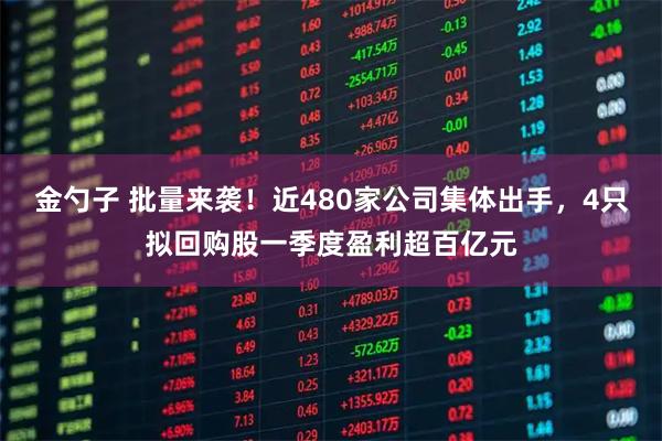 金勺子 批量来袭！近480家公司集体出手，4只拟回购股一季度盈利超百亿元